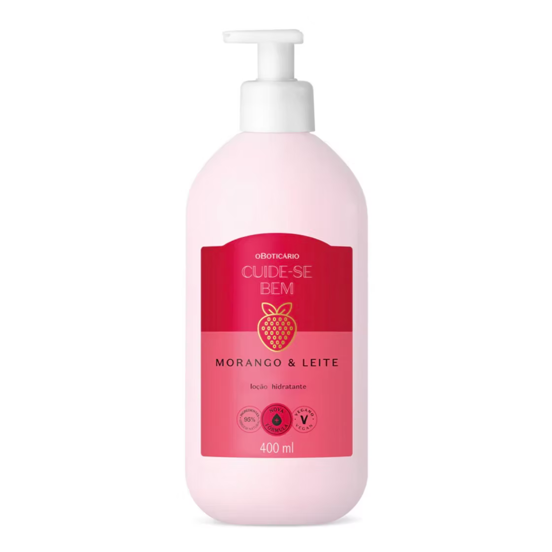 Loção Hidratante Desodorante Corporal Cuide-se Bem Morango e Leite 400ml
