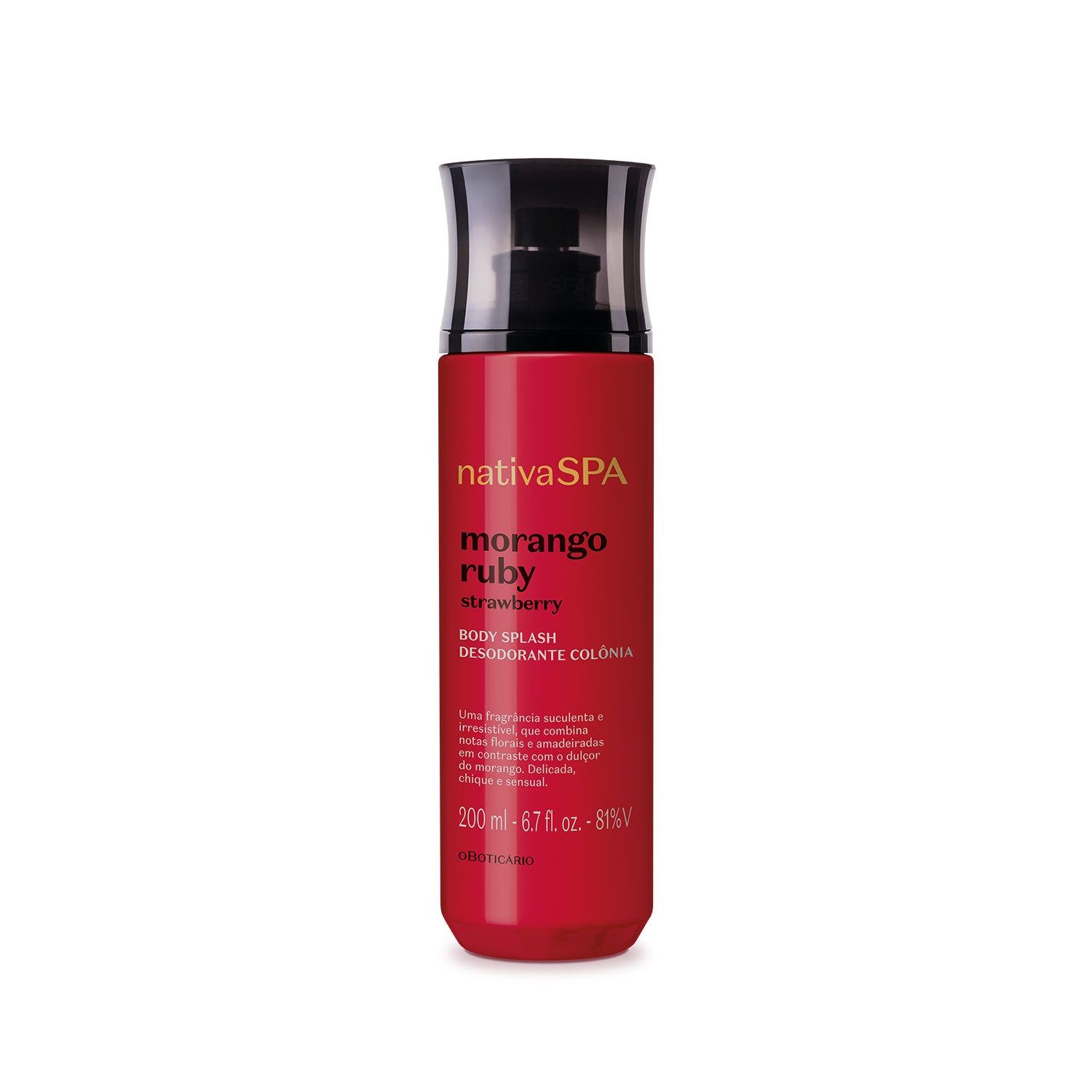 Desodorante Colônia Body Splash Nativa SPA Morango Ruby 200ml - O Boticário