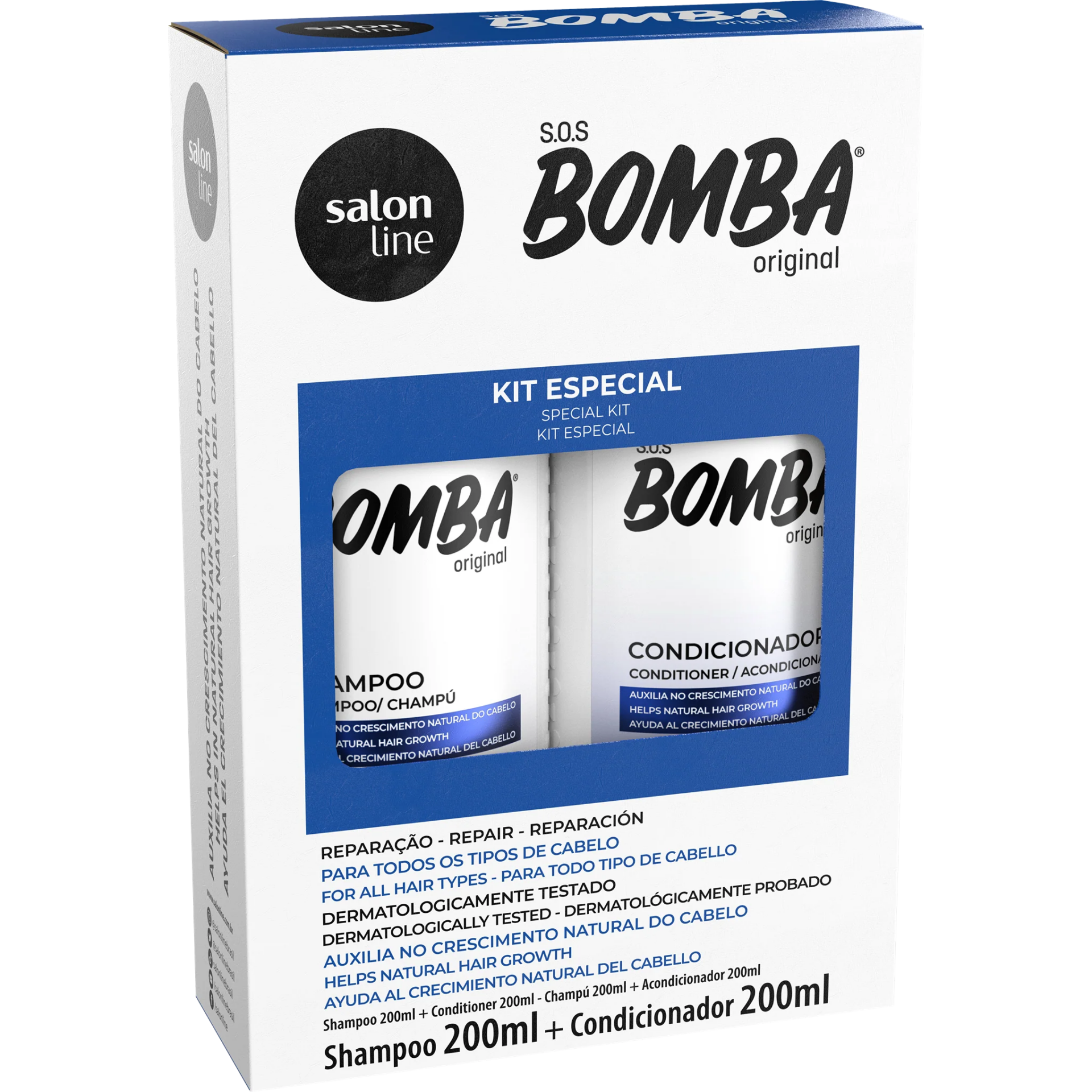 Kit Shampoo e Condicionador Sos Bomba Original 200ml - Salon Line
