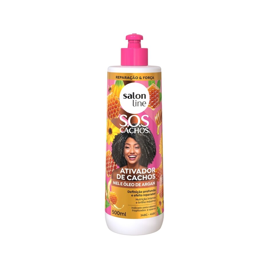 Sos Ativador de Cachos Mel e Óleo de Argão 500ml - Salon Line